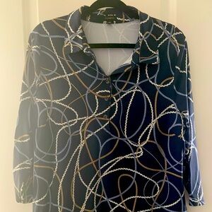 Silky and wrinkle free nautical blouse. New condition.